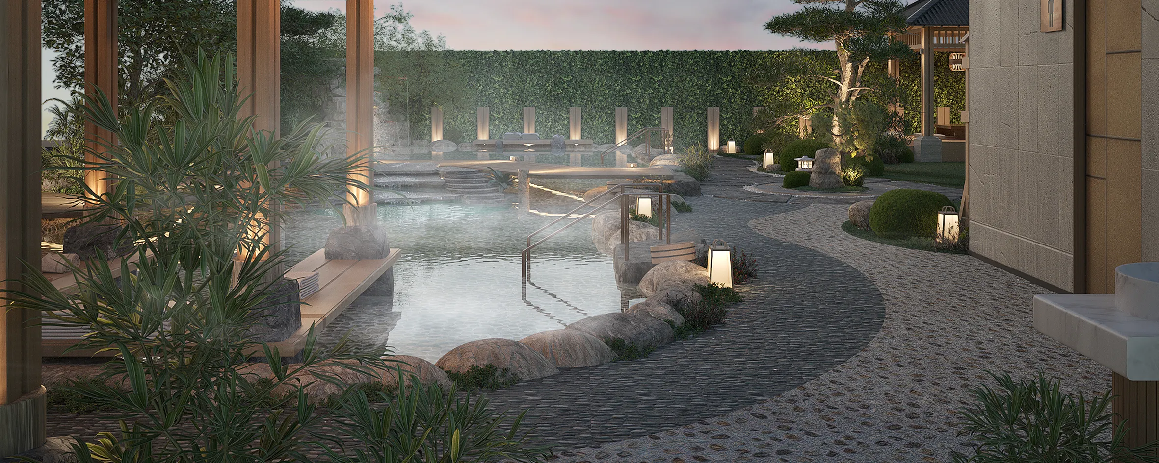 Onsen clubhouse & Yamaki park